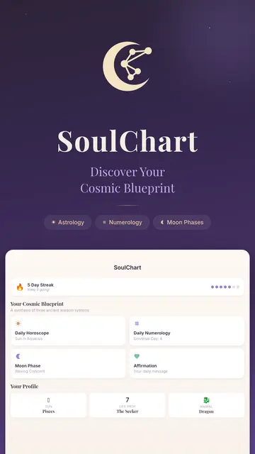 SoulChart app dashboard showing Western Astrology, Numerology, and Chinese Astrology profiles
